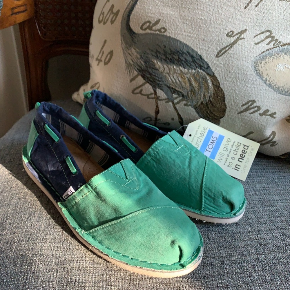 Toms Bimini Stitch out Green Blue